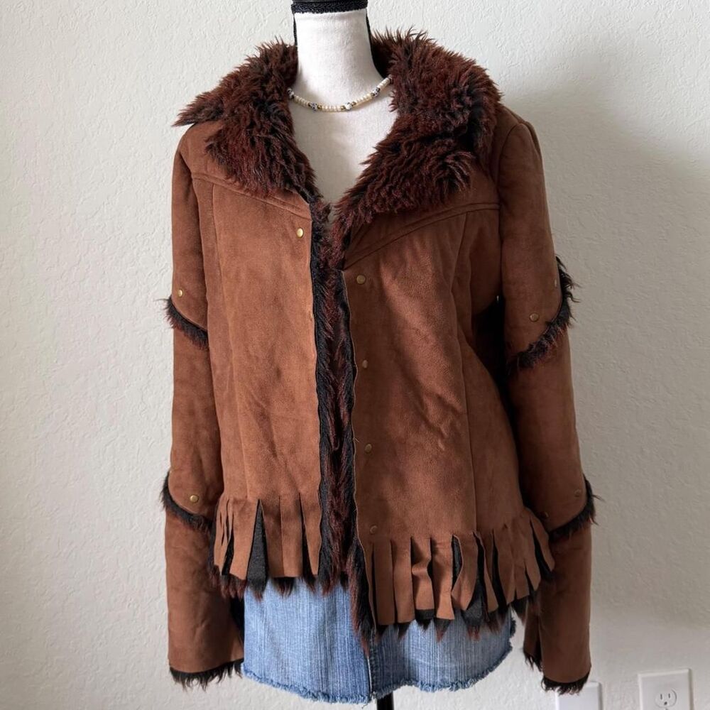 American-vintage Women's Brown and Black Jacket